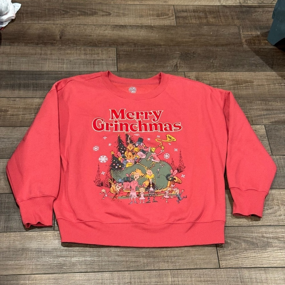 Hybrid Apparel Sweatshirt Womens Large Grinch Merry Grinchmas Graphic Fleece